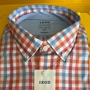 Izod Multicolor Check Dress shirt, L, 16.5, 34/35